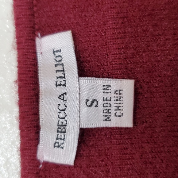 Rebecca Elliot cardigan sweater women's small burgundy long open front - Picture 7 of 8